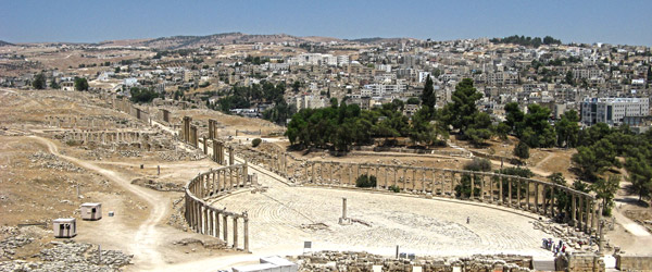 Cidade de Jerash na Jordânia, ruinas romanas de Gerasa;
