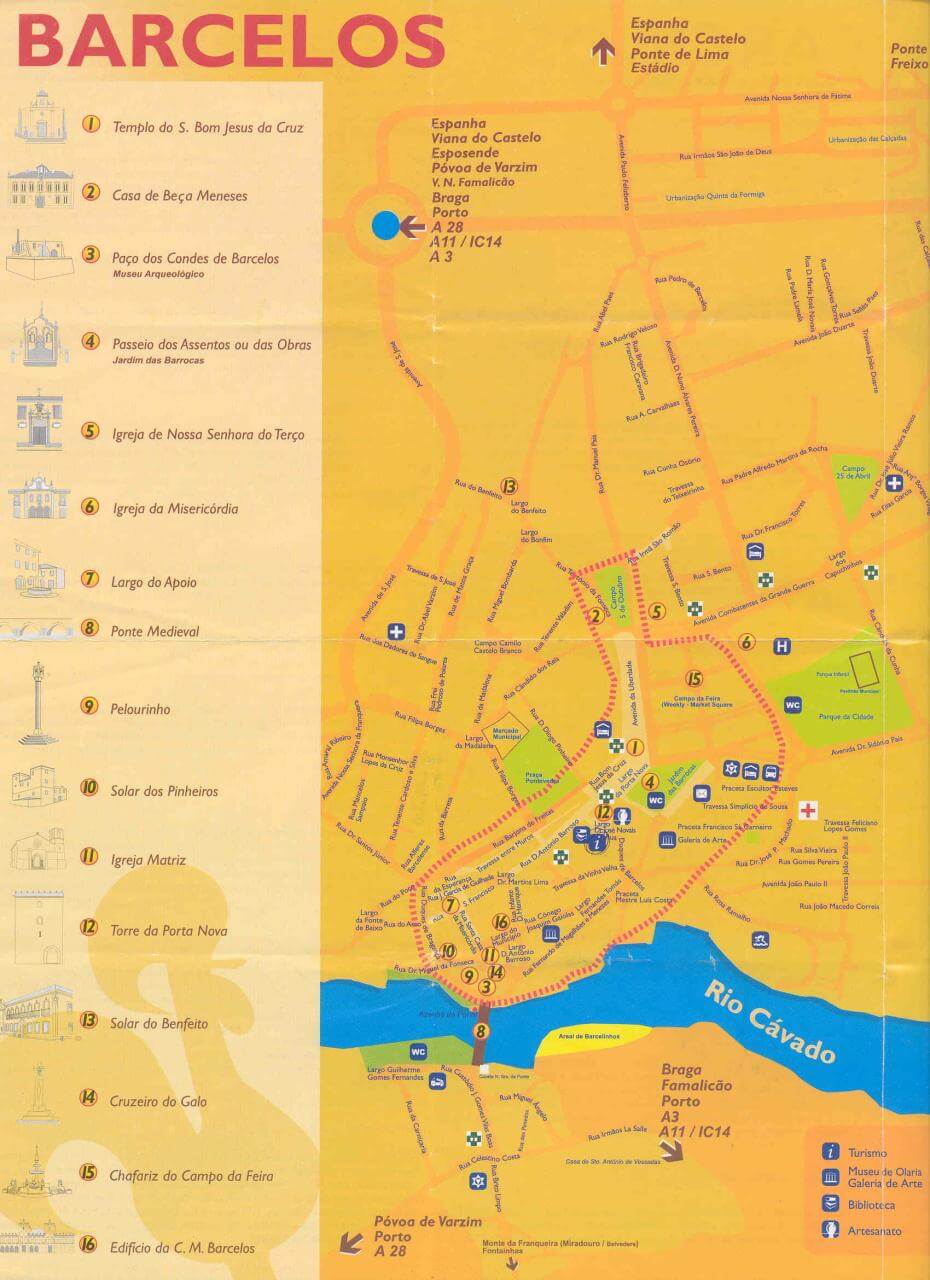 mapa cidade barcelos Mapa de Barcelos, Portugal   Dobrar Fronteiras