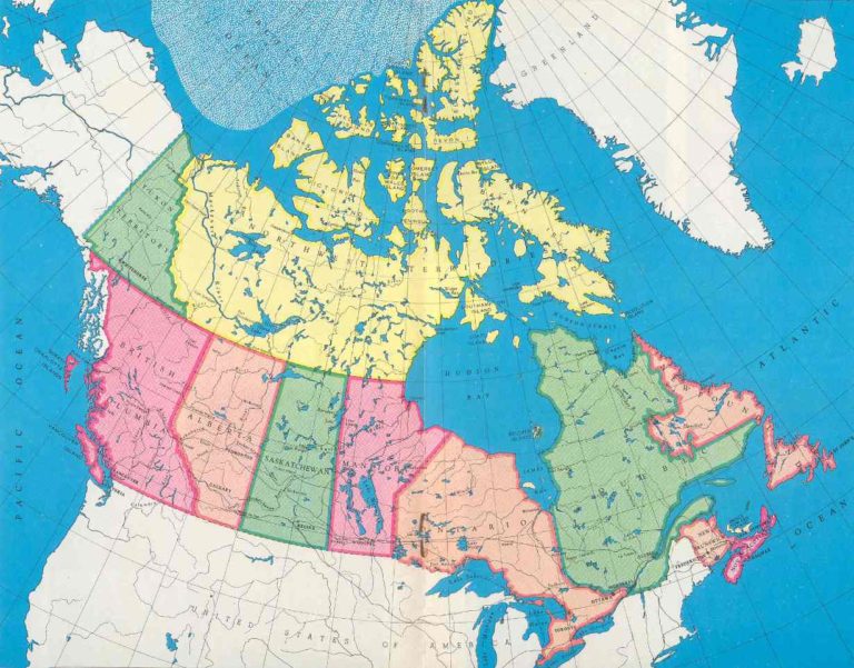 Mapa das provincias do Canadá