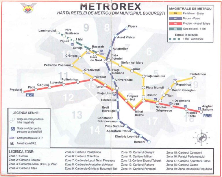 Mapa do Metro de Bucareste