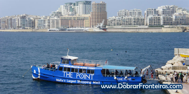 Barco de Valeta para Sliema, em Malta
