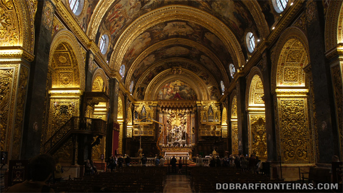 Interior da Co-Catedral de Sao João em La Valletta, Malta