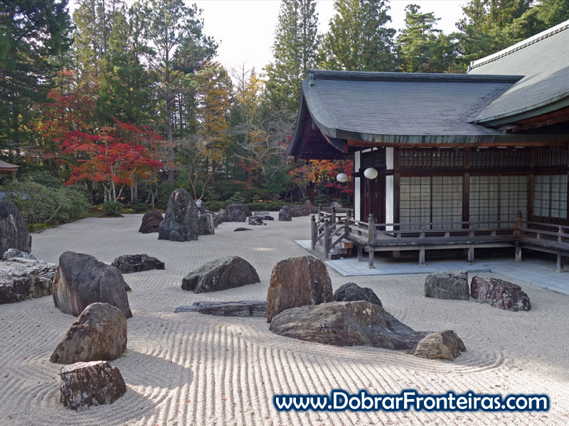 Jardim Banryutei no templo de Kongobuji no Japão
